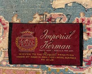 Vintage Hand made Royal Rugs Wool Imperial Kerman Rug 9’9” x 13’8”