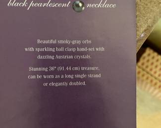 Shakira Caine Black Pearlescent Necklace- Franklin Mint Exclusive