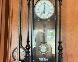 Antique R=A Wall Pendulum Clock
