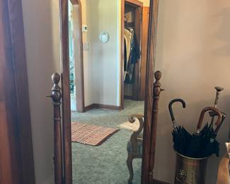 Full-length, tiltable floor-standing mirror