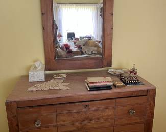 Antique Dresser, antique hanging mirror