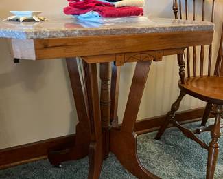 Antique Marble Top Eastlake Parlor Table