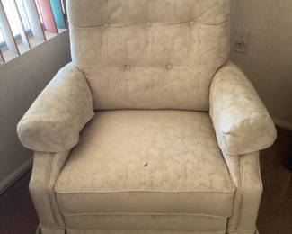 Upholsters recliner