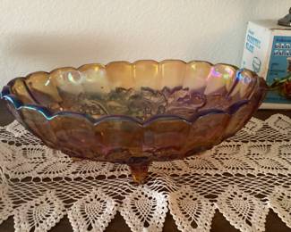 Carnival glass fruit bowl