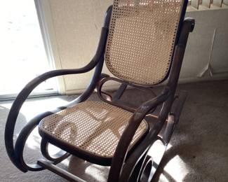 Bentwood wicker rocker