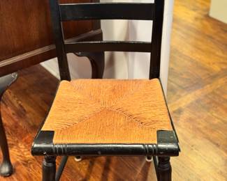 Hitchcock Desk Chair, Refinished  paint and rush seat.(Turn of the Century)
