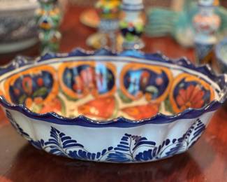 Hand Painted Bowl - Glazed Terra Cotta