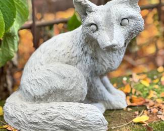 Cement Fox Figure