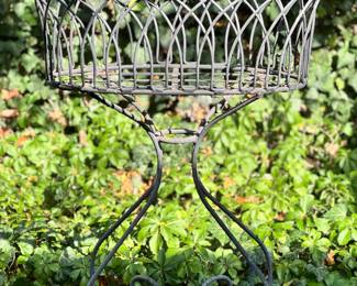 Welded Iron Garden Basket on base