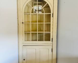 White Corner Cupboard w Palladium Door, Pennsylvania, purchased in the ‘50s