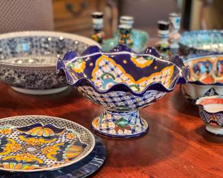 Colorful Hand Painted Serving Pieces