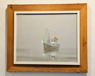 Oil on Canvas, signed, "H. L. Kent. Stamped on frame back: H. Latham Kent, Cape Cod, Mass."