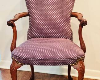 One of the Queen Anne Upholstered Dining Chairs