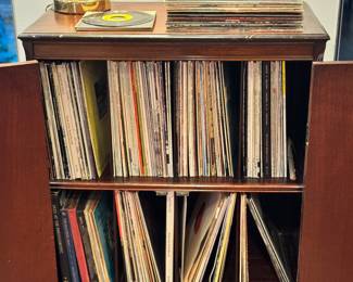 Music Cabinet filled with Vinyl
