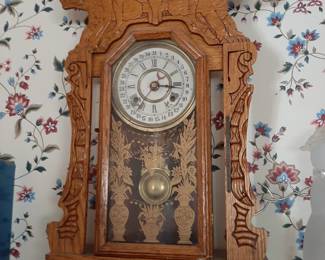 A highly unusual clock, handcarved