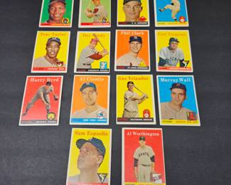 Lot #21 - 1958 Topps Baseball Card Lot (14) w/ Del Crandall Wes Covington Gus Triandos Tony Taylor Don Bessent Hal Brown