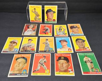 Lot #20 -1958 Topps Baseball Card Lot (15) w/ Nellie Fox, Larry Doby, Roger Craig, Ralph Terry, Gene Conley, HOF Stars