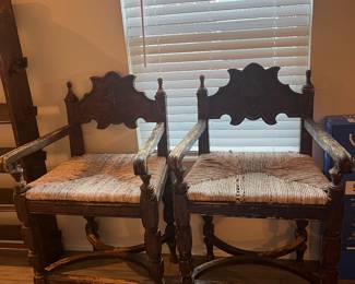 Pair vintage arm chairs