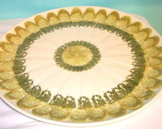 green and gold platter