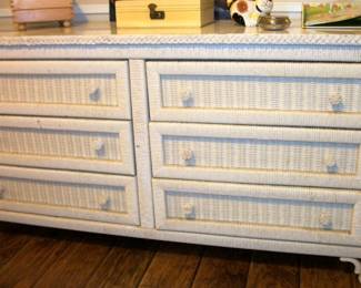 wicker dresser base and mirror