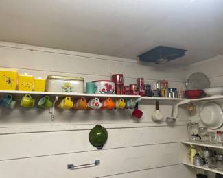 Fire King Kimberly Mugs, Vintage Kitchen Sets, etc.  