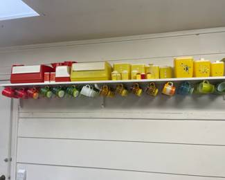 Fire King Kimberly Mugs, Vintage Kitchen Sets, etc.  