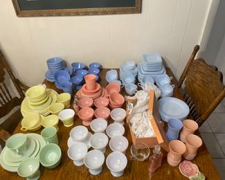 Delphite Blue Fire King, Moderntone Glassware 