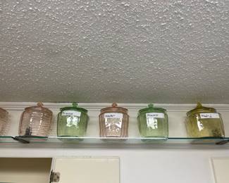 Depression Glass Cookie Jar Collection