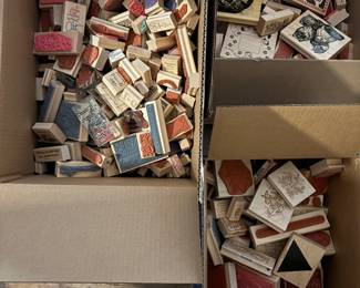 Boxes and boxes of rubber stamps. 