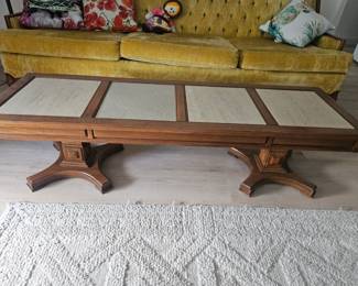 Here is the second table of the three piece set matching faux marble centers that are removable.