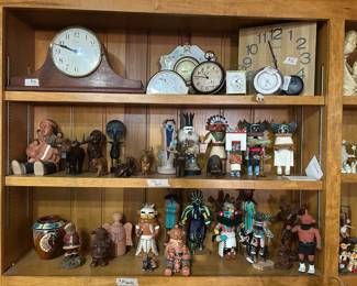 clocks, kachinas