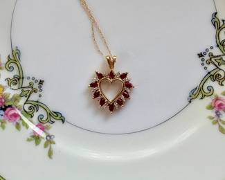 10k Ruby and diamond necklace