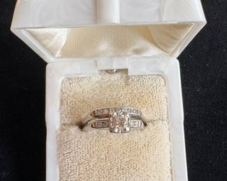 Vintage 1950's 14k diamond wedding set
