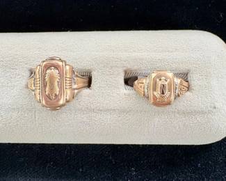 Vintage 10k gold class rings