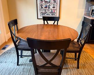 Pedestal Dining Table and 4 cross back chairs