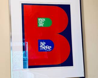 "Just B" by Wes Yamada.  Framed Serigraph.