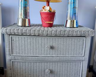 Wicker Three Drawer Dresser