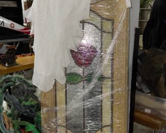 Stained glass hanging window, ghost