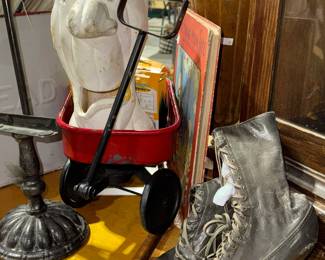 Wagon, vintage shoes
