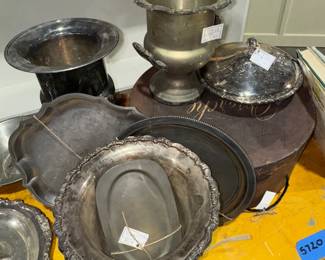 Silver plate, champagne buckets