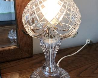 Vintage Waterford crystal electrified hurricane lamp