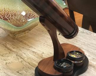 Mark and Carol Reynolds handcrafted bubinga wood kaleidoscope on stand