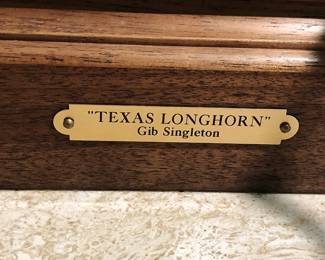 Gib Singleton bronze sculpture of Texas Longhorn, limited edition #13/25