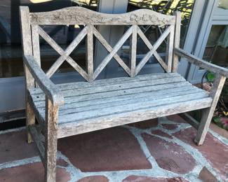 Rustic wood garden bench