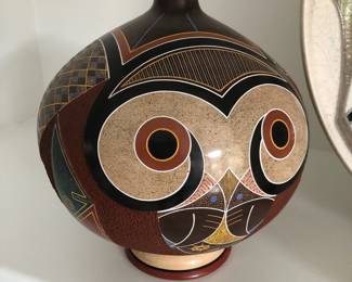 Luis Gutierrez Nicoyan polychromed pottery vessel, Costa Rica