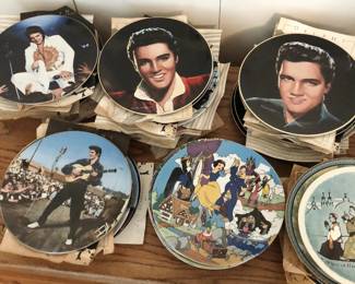 Vintage collector’s display plates–Elvis, Disney, Norman Rockwell, etc.