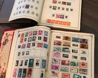 Vintage stamp collection albums