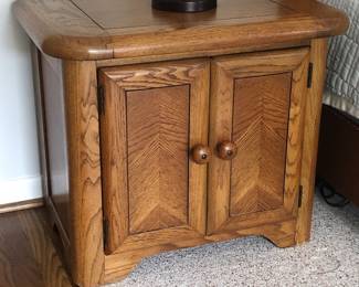 Pair of vintage oak bedside cabinets