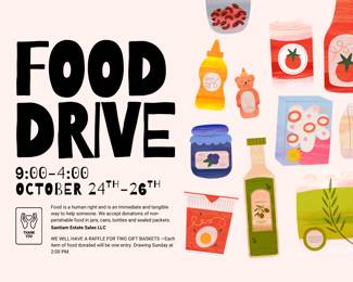 Colourful Bold Textured Illustration Food Drive Flyer