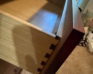 Dovetailed drawers on high quality, five drawer dresser